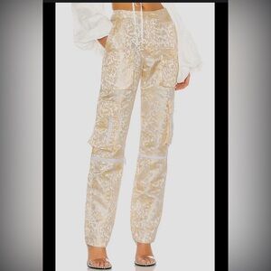 Designer Silk Cargo Pant in Dragon Print By Kim Shui